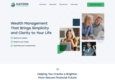 Hayden Wealth new website home page