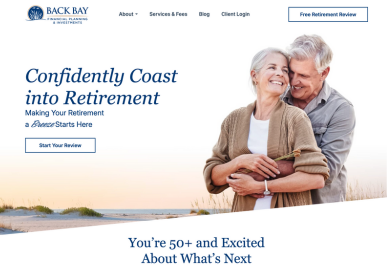 Screenshot of new Back Bay Financial Planning home page