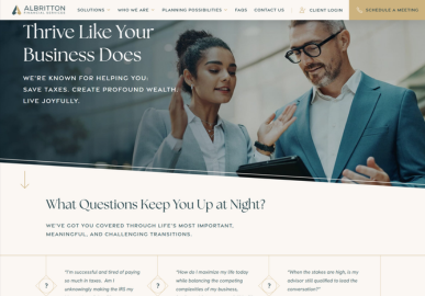 Albritton Financial redesigned home page
