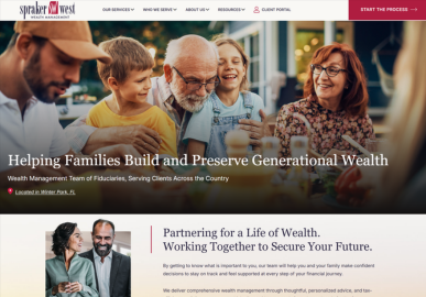 New Spraker West Wealth Management website home page